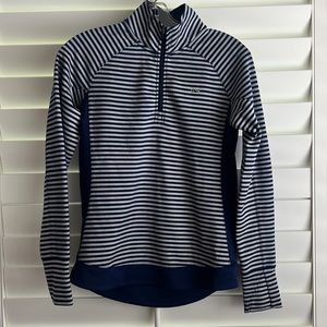 Vineyard vines XS performance shep shirt sweatshirt navy gray stripe quarter zip